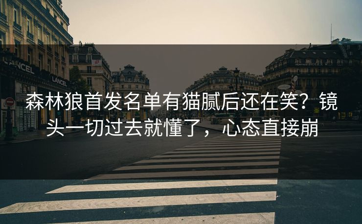 森林狼首发名单有猫腻后还在笑？镜头一切过去就懂了，心态直接崩