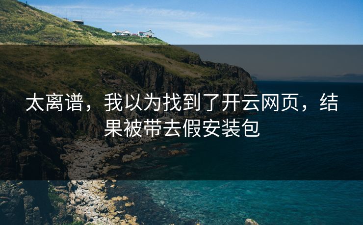 太离谱，我以为找到了开云网页，结果被带去假安装包